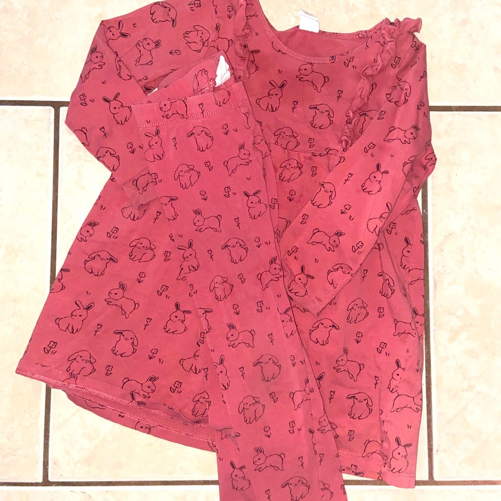 H&M 3-4y bunny two piece set